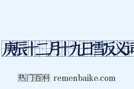 庚辰十二月十九日雪反义词是什么意思的图片